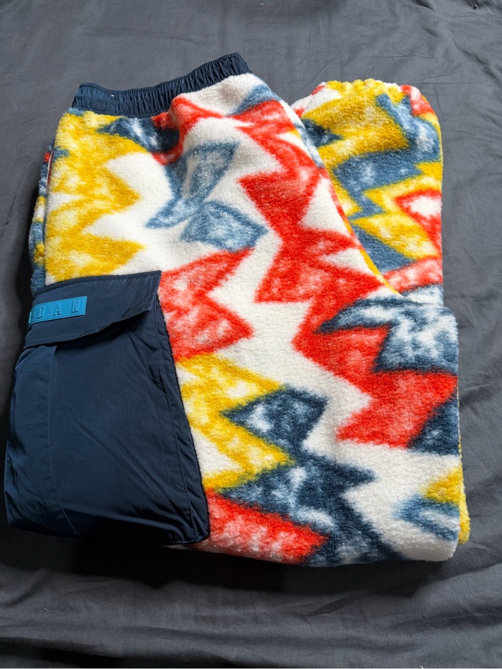 Jordan Multicolor Fleece Joggers - Red, Yellow, Blue, White